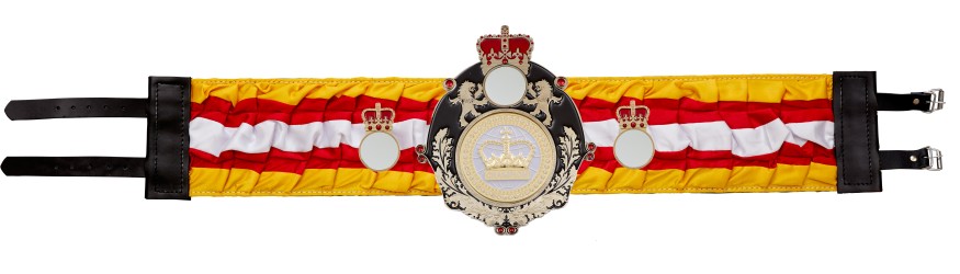 QUEENSBURY WHITE CHAMPION CROWN SILK CHAMPIONSHIP BELT - QUEEN/B/WHTGEM/SILK - AVAILABLE IN 6 COLOURS QUEENSBURY WHITE CHAMPION CROWN SILK CHAMPIONSHIP BELT - QUEEN/B/WHTGEM/SILK - AVAILABLE IN 6 COLOURS